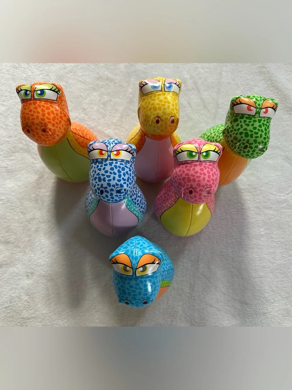 Lakeshore Baby Bowling Set Dinosaur Pins Dino Colorful Soft
